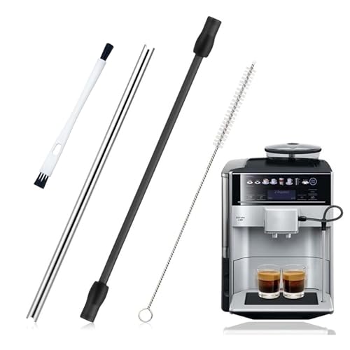 HAPPOW Milchschlauch Edelstahles Milchrohr und 2 Reinigungsbürste Set Kompatibel mit Bosch Reinigungsbürste Siemens EQ6 Plus S700 Effektive Reinigung für Kaffeevollautomaten