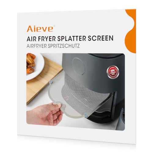 AIEVE Edelstahl Spritzschutz Feinmaschiger Fettspritzschutz kompatibel mit COSORI XXL 4,7 L und Ninja Speedi Schnellkocher ON400EU 5,7 L Heißluftfritteuse, Spritzplatte zur Schutz von Heizspirale