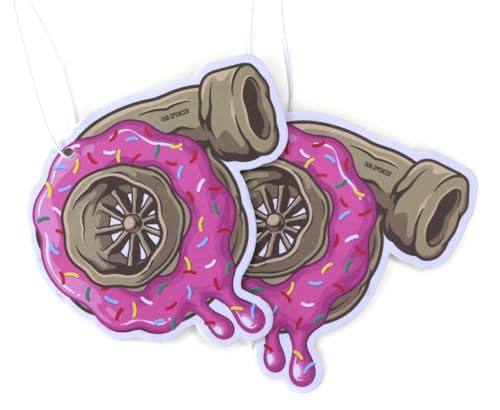 2x lustiger Streusel Turbo Donut Auto Duftbaum Turbolader Aroma Auto Duft Lufterfrischer Autoduft Duftspender