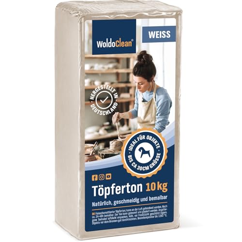 Töpferton Soft Ton 10 kg lufttrockend Körnung 0,5mm - leicht und angenehm zu verarbeiten für Kinder
