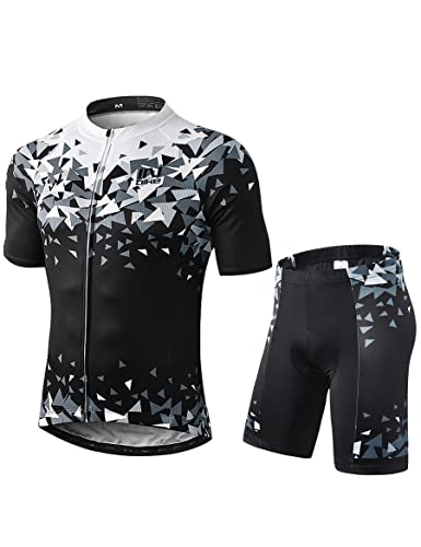 INBIKE Radtrikot Herren Kurzarm Fahrradbekleidung Set Damen Radhose Gepolster Fahrradtrikot Kurz XL