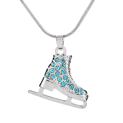 TEAMER 3D-Kristall-Schlittschuh-Halskette, Eiskunstlauf-Anhänger, Skater-Halskette, Schmuck, Geschenke für Teenager, Mädchen, Frauen, Glas Zink, Kristall