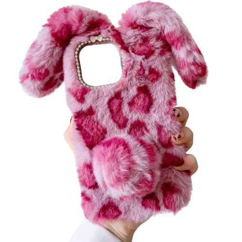 Tivenfezk Nadoli Hase Pelz Hülle für Honor 90 Lite,3D Kaninchen Ohr Case Warme Flauschige Plüsch Schutzhülle Handy Schale Tasche Soft Bunny Cover