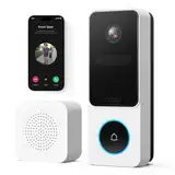 AOSU 2K HD Türklingel mit Kamera Kabellos, Smarte Video Türklingel mit Gong, 170° Weitwinkel, PIR-Bewegungserkennung und Paketdetektion, Nachtsicht, 2-Wege-Audio, 2,4GHz WLAN, Kompatibel mit Alexa