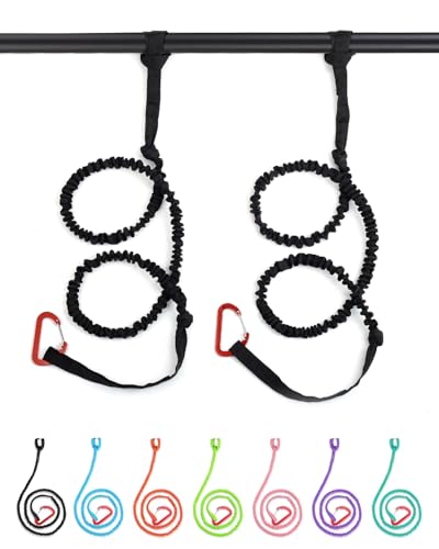 Abahub 2PCS Paddel Leash Kajak Paddel Leine Sicherungsleine Elastischer Sicherheitsseil mit Karabinerhaken für SUP Kajakfahren Bootfahren Kanufahren Kajakpaddel Zubehör 150-210cm Schwarz