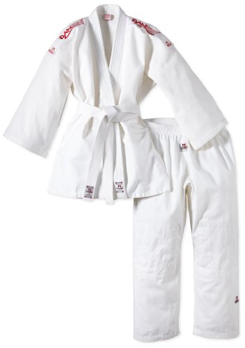 DANRHO Judogi Yamanashi mit Schulterstreifen, weiß, 160, 339000160