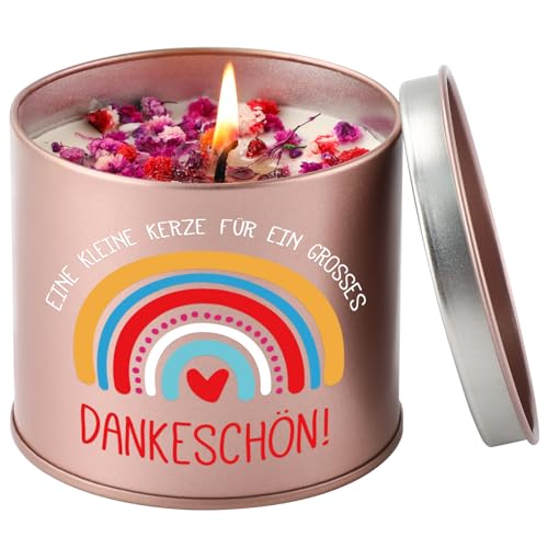 PRSTENLY Dankeschön Geschenke für Frauen, 9OZ Kerze Kleines Danke Geschenke für Erzieherin Kollegin Team Freundin Chef Abschied Weihnachten Geburtstag, Abschiedsgeschenk Lehrerin Kollegen Jobwechsel