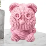Bär mit 3D-Druck, Spielzeug mit 3D-Druck, rosa Bär, 3D-Druck, sensorische Schreibtischdekoration, Cartoon-Tiere, für Kinder, Erwachsene, Familie