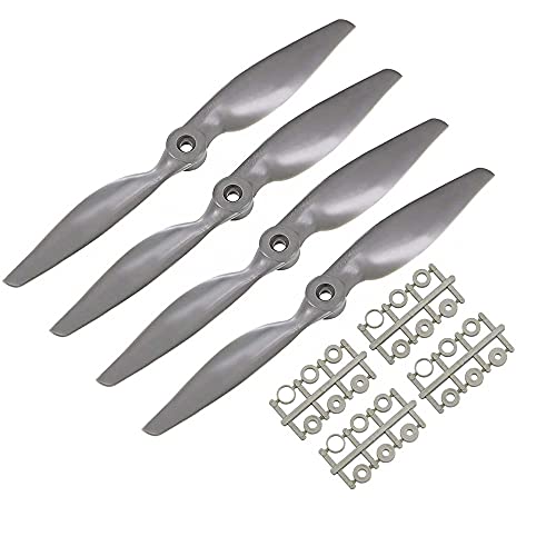 CENPEK 4er-Pack RC-Propeller CW 7x5 Zoll 2-Flügel für Flugzeuge Nylon Grau mit Adapterringen