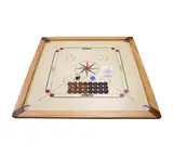 Carrom Board Turnier Synco 74x74 - Top Carrom Board mit komplettem Zubehör, Transporttasche und Gleitpulver - 2983