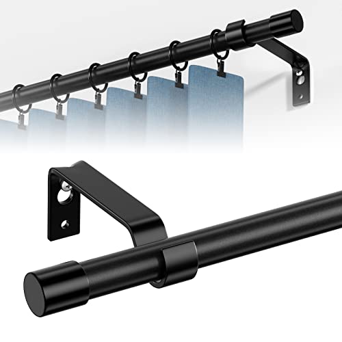r 66,gardinenstange, 68 to 157 cm gardinenstange schwarz, wandmontage schwarze matt gardinenstangen set, Metall 16mm durchmesser gardinenstange 1.5m lang