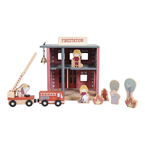 Little Dutch 4490 Holz Haus Feuerwache Feuerwehrstation mit Zubehör