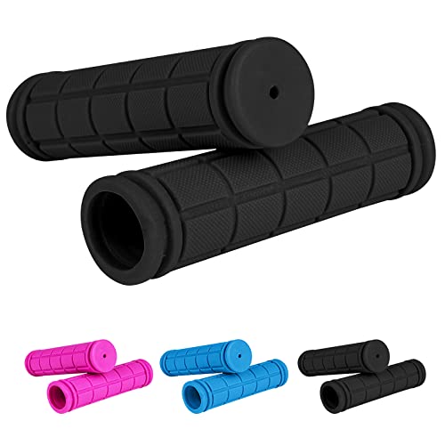 URAQT Fahrradgriffe Kinder,22 mm Lenkergriffe Fahrrad Kinder mit Höchster Sicherheit Prallschutz Kinderfahrradgriffe Gummi Grips für Roller Dreirad Kinder Laufrad Kinderfahrrad Schwarz