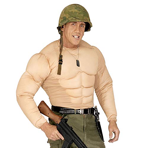 W WIDMANN MILANO Party Fashion - Kostüm Super Muskel Shirt, Soldaten, Karneval, Mottoparty