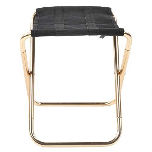 Dilwe Luftfahrt Aluminiumlegierung Im Freien Im Freien - Tragbarer Camping -Mini Klapphocker Ideal für Konzerte, BBQs und Picknicks (Gold)