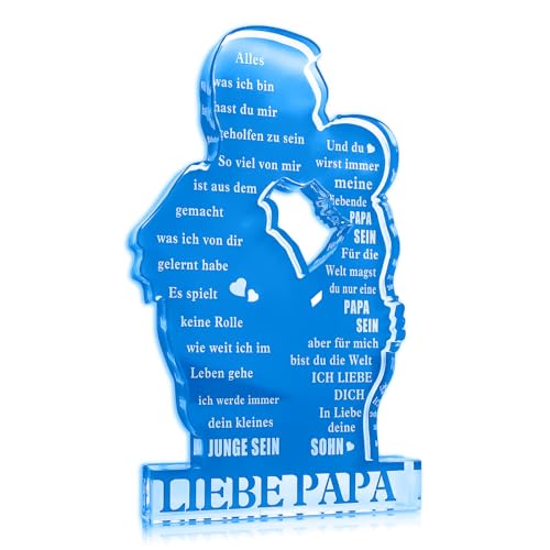 Zidoley Bester Papa Geschenk Geburtstag, Vatertagsgeschenk für Papa von Sohn, Liebe Papa Acryl Heimat Dekoration, Personalisierte Weihnachten Vater Geschenk für Papa
