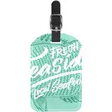 Reisetaschenetiketten aus PU-Leder Frische-Lokal-Meeresfrüchte-Fisch-Design Kofferanhänger Personalisiertes Design