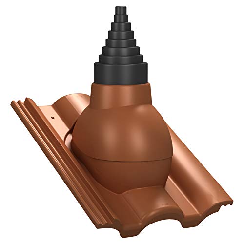 Dachdurchführung für Gerätemasten Ø19–90 mm – Braas Taunus für TV-Antenne, Satellit, Blitzschutz, Kommunikation, Dachdurchgang mit EPDM-Dichtung (RAL 8004 - Ziegelrot)