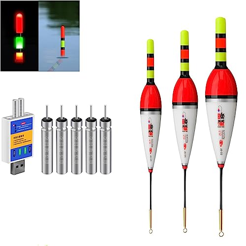 3 Stück Led Posen Angeln, 6g/8g/12g Posen Angeln Smart Mit Gravity Sensing Und Metall Basis, Angel Zubehör Zum Angeln Am See, Fluss Oder Teich. (B)