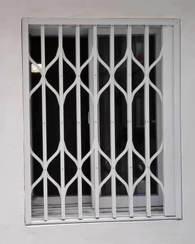 Fenstergitter Einbruchschutz Faltbare Fenstergitter, Sicherheitsgitter für Kinder und Haustiere, Einbruchschutz für Fenster Im Privaten und Gewerblichen Bereich, Hochbelastbarer Aluminiumrahmen(48x39i