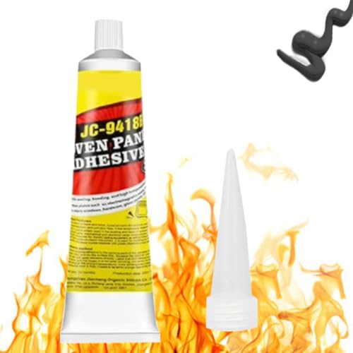 Hochtemperaturkleber,Ofenschnurkleber,100ML Hitzebeständiger Kleber,Kleber Hitzebeständig,Backofen Kleber,Schnell Aushärtend,Feuerfestes Silikon,für Backöfen,Elektroherde,Herdplatten