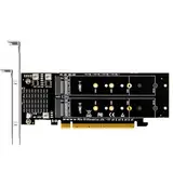 GLOTRENDS PA41 4 Ports M.2 NVMe zu PCIe 4.0 X16 Adapter ohne PCIe Bifurcation Funktion, unterstützt 22110/2280/2260/2242/2230 Größe