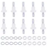 10 Packungen 4mm Thru-Bulk Bulkhead Fittings Kunststoff Schlauchtüllen Schlaucharmaturen Rohrverbinder für Aquarium Garten Labor