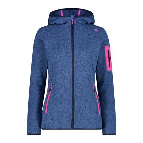 CMP Damen Strickjacke mit Fester Kapuze, Provence-Blau, 44