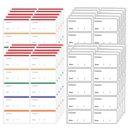 200 PCS Leicht Abziehbare Gefrieretiketten, 60 MM × 30 MM Ablösbare Etiketten Ohne Rückstände, Gefrieretiketten zum Beschriften, Aufkleber für Gefrierdosen, Universal Etiketten für Küche Marmelade