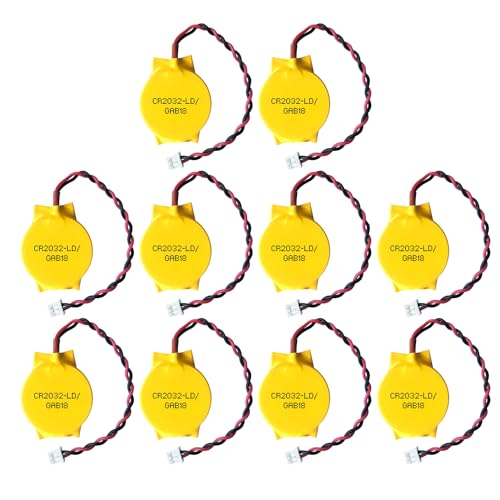 10X CMOS Batterie EEMB 3V CR2032 Battery mit Drahtleitungen und MOLEX Drahtanschluss für Computer oder Laptop Motherboard Batterie Nicht-Wiederaufladbar