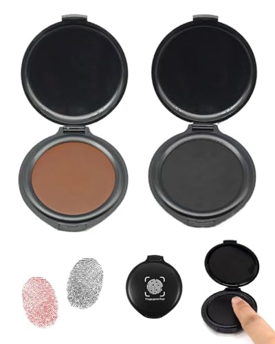 IPNSDON 2 Stück professionelle Fingerabdruck-Pads, Daumenabdruck-Fingerabdruck-Pads, schwarze Daumenabdruck-Fingerabdruck-Pads, tragbare Fingerabdruck-Pads, zsicheren Identifizierung