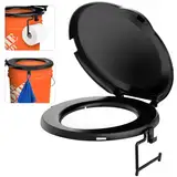 PAHTTO Tragbarer Toilettensitz für 5 Gallonen Eimer, Camping Toilettensitz mit Deckel, Weiß, Modern, Polypropylen, WC-Sitz mit 5 Gallonen Eimer, Camping-Sanitärbedarf