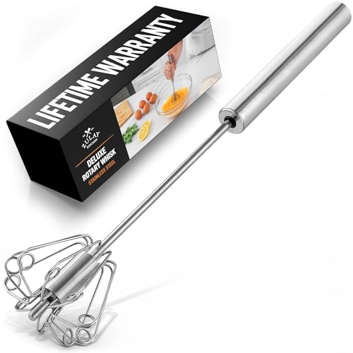 Zulay Kitchen Rotary Whisk - Stainless Steel