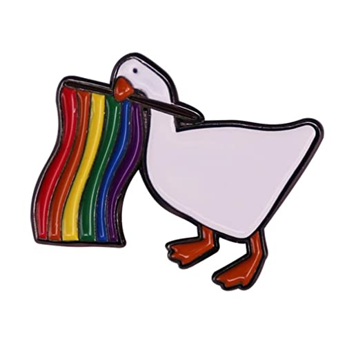 LGBTQ Gay Pride Regenbogen-Flagge, Gans, Emaille, Anstecknadel, Schmuck für Kleider, Anzüge, Taschen, Rucksäcke, Zinklegierung, Emaille