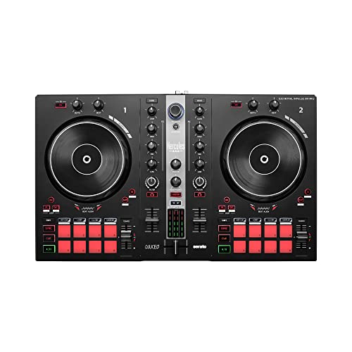 Hercules DJControl Inpulse 300 MK2 – USB-DJ-Controller – 2 Decks mit 16 Pads und eingebauter Soundkarte