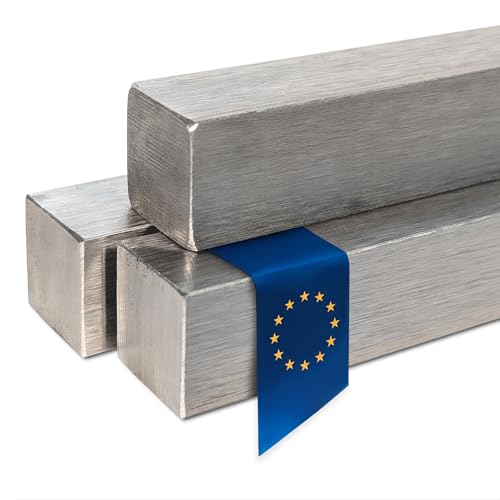 Stahl-Shop24 - Edelstahl V2A Vollmaterial Vierkant Edelstahl Blank gezogen - Vierkantprofil Vierkantstab Quadratedelstahl Edelstahlstab Werkstoff X5CrNi18-10, Länge:1000 mm, Abmessung:8 x 8 mm