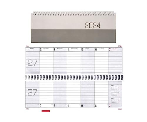 Kalender 2024 Tischkalender Tisch-Querkalender Bürokalender Wochenkalender 1 Woche auf 2 Seiten 28,5 x 11 cm