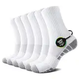 TUUHAW Socken Herren 43-46 Baumwolle Tennissocken Herren 43-46 Weiß Sportsocken Herren Wintersocken Freizeitsocken Laufsocken Wandersocken Baumwollsocken 6 Paar Wintersocken