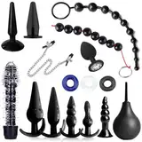 BDSMYEE Deluxe erotische Analspielzeuge Set mit 16 Sex Spielzeug für Paare,Plugs Sexspielzeug Sexspielzeuge für Paare Sex Toyset für Paar Set,Sex Spielzeug ab 18 für Paare extrem (Schwarz)