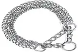 TRIXIE Zug-Stopp-Kettenhalsband Größe XL: Halsumfang 65 cm/2,5 mm in silber - stabiles Kettenhalsband 3-reihig für sehr große Hunde, verchromt, leicht zu reinigen, 2269