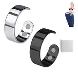 HOUKUNKA Calmi-Ring, verstellbare Größe Ruhara Magnetring, original intelligenter Kopfschmuck, die natürliche Lösung für Wechseljahre, stressreduzierende, laden Sie Ihre Energie auf (C+D)