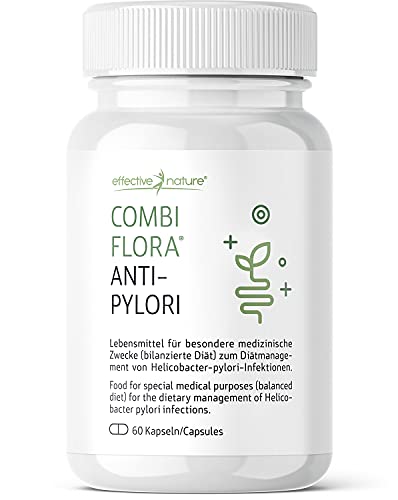 Combi Flora AntiPylori mit Pylopass - 60 vegane Kapseln - Hochdosiert mit 400 mg pro Tag - Bei Symptomen verursacht durch das Magenbakterium Helicobacter pylori