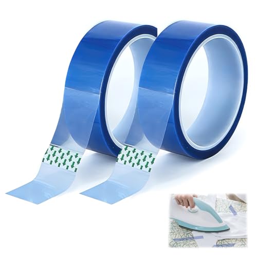 LANAFAY 2 Rollen Hitzebeständiges Klebeband Wärmebänder 20 mm x 33 m,Thermo Klebeband für Wärmepresse,Wärmebänder für Elektronik Leiterplatten Druck DIY Handwerk(Blaue)