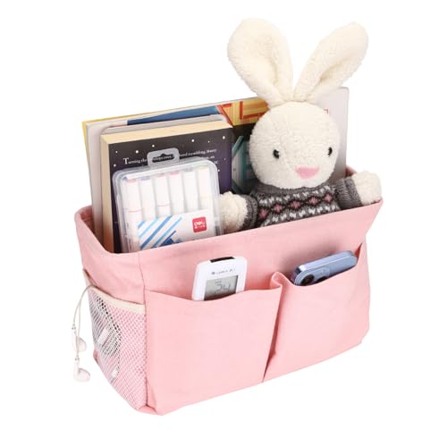 IGNPION Hängeaufbewahrung aus Segeltuch, Betttaschen, Körbe, verstellbares Klebeband, Schlafsaal, Bett-Organizer, Caddy Mehrzweck-Hänge-Aufbewahrungstasche für Zuhause, Büro, Schule, Wohnheim,