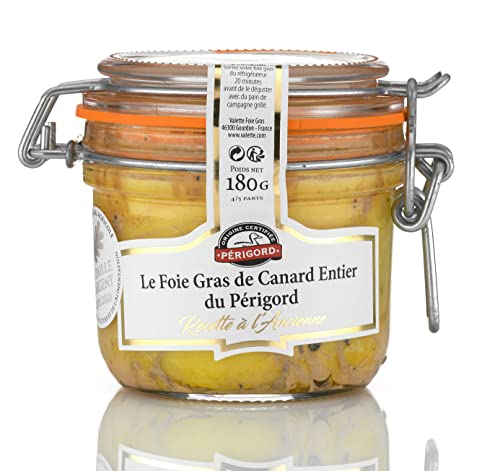 Entenleber 180g im Glas, ganze Stücke, IGP France Sud-Ouest, geschützte Herkunft