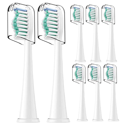 Rebeool 8 Stück Ersatzbürsten Kompatibel mit Philips Sonicare, Zahnbürstenaufsatz für Protective4500, 4500, 3100,Diamond 9000 Aufsteckbürste für täglich präzise Zahnreinigung, Weiß