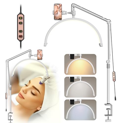 Yofuly Wimpernlicht für Wimpernverlängerungen, 3000–6000 K einstellbare Helligkeit und Farbtemperatur Wimpernlampe mit Handyhalter, ideal für Make-up, Nägel, Gesichtsbehandlung und Tätowierung