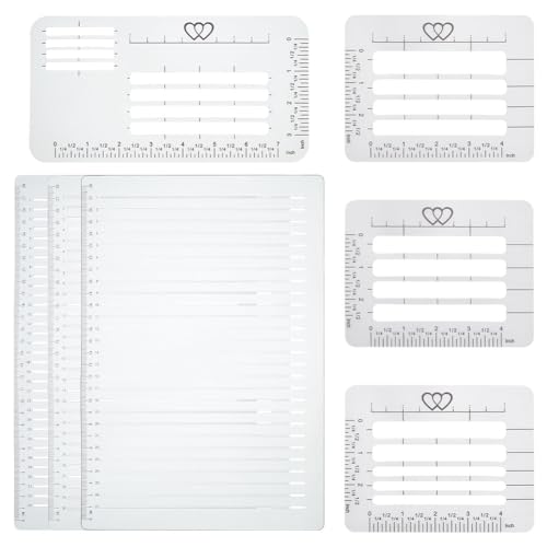 PLIGREAT 7-teilige gerade Linie Schablonen-Vorlagen-Set, Strichzeichnung Schablone Skala Schreiblineal Kalligraphie Beschriftung Leitfaden Vorlage für Architekt liniertes Papier Scrapbooking-Tools