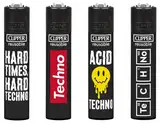 Clipper Feuerzeug 4er Set: (Techno 2)