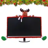 Weihnachten Computer Bildschirm Abdeckung 19-27 Zoll Elastische Weihnachten Monitor Border Abdeckung Weihnachten Computer Monitor Dekoration für Laptops TV LCD PC Monitor Display Rahmen (Elch)